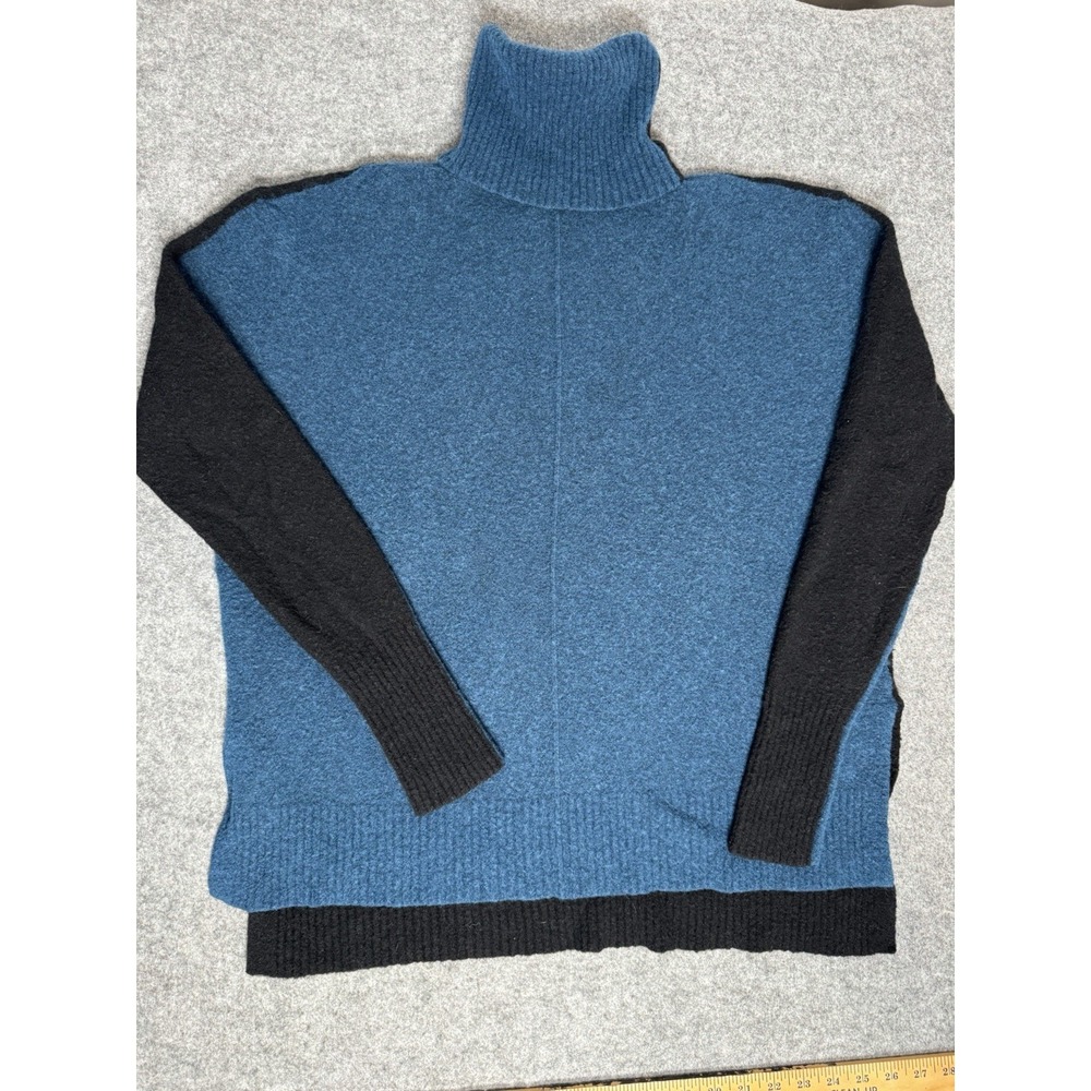 Athleta Merino Wool Blend Turtleneck Sweater Black Blue Women's Size Small